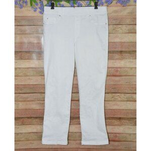 Spanx Jeans Womens XL White Straight Leg Pants Pull On Denim Style 20354R